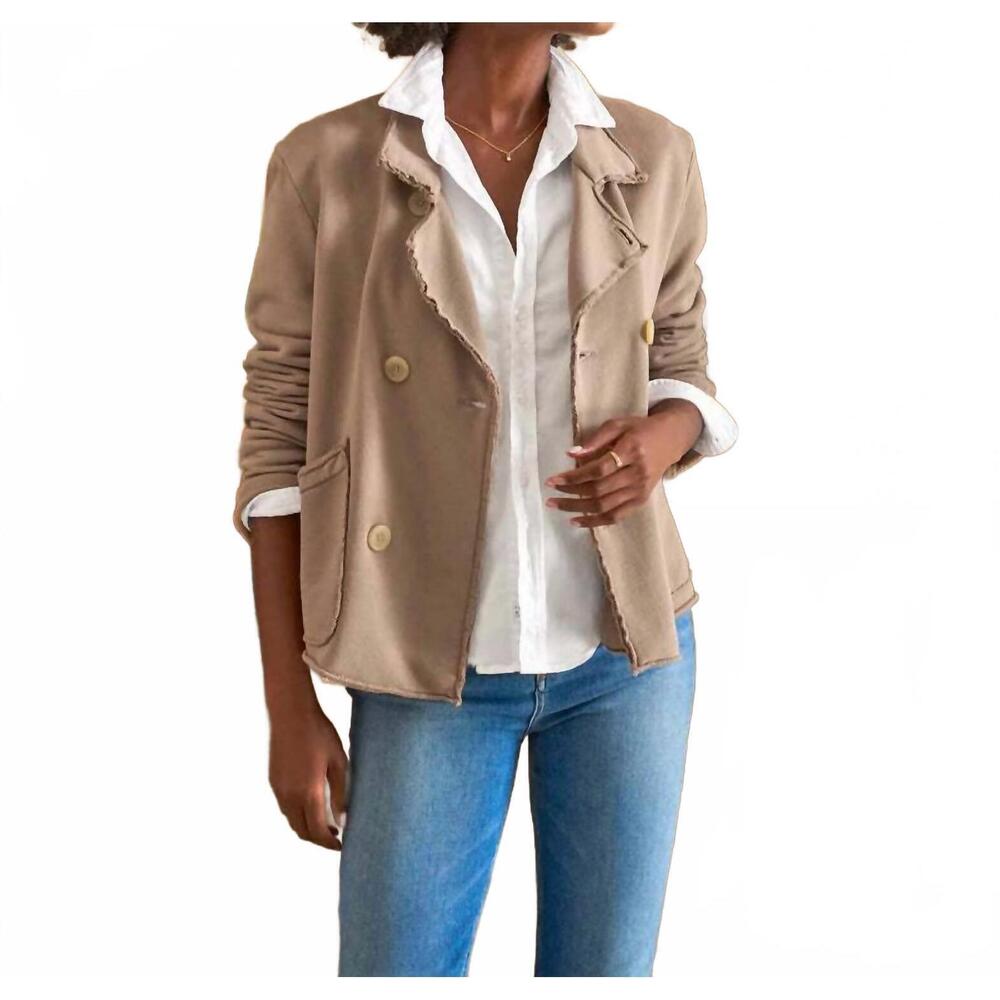 NEW FRANK & EILEEN cropped sweatshirt peacoat in toasted